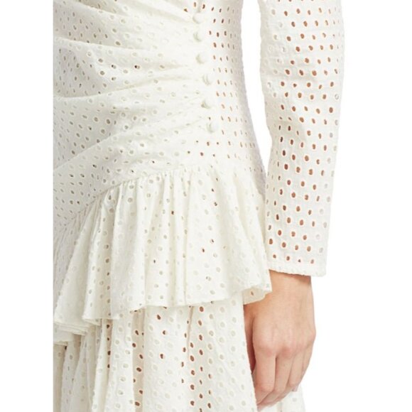 NWT Rhode White Lola Eyelet Ruffled Mini Dress size L - Picture 11 of 16